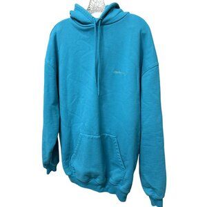 Balenciaga Unisex Wardrobe Oversized Turquoise Hoodie With Logo Embroidery On Ch
